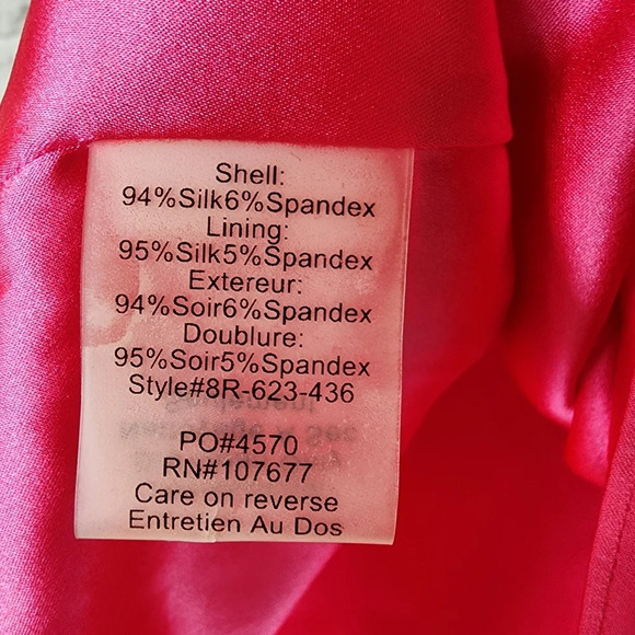 alice + olivia Fuschia Pink Strapless Silk Mini Dress Ruffle Accent Size Small - Picture 14 of 15